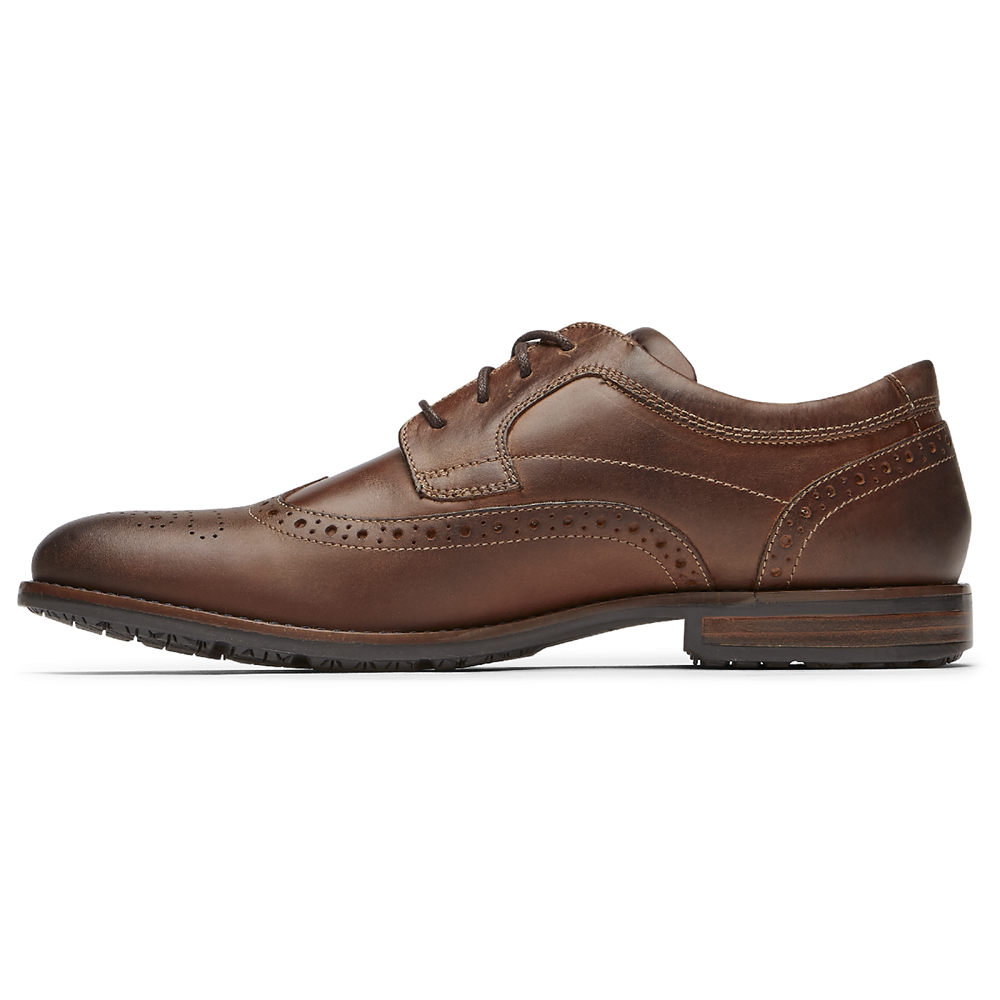 Rockport Lace Up For Mens Brown - Dustyn Wingtip - XU6543972